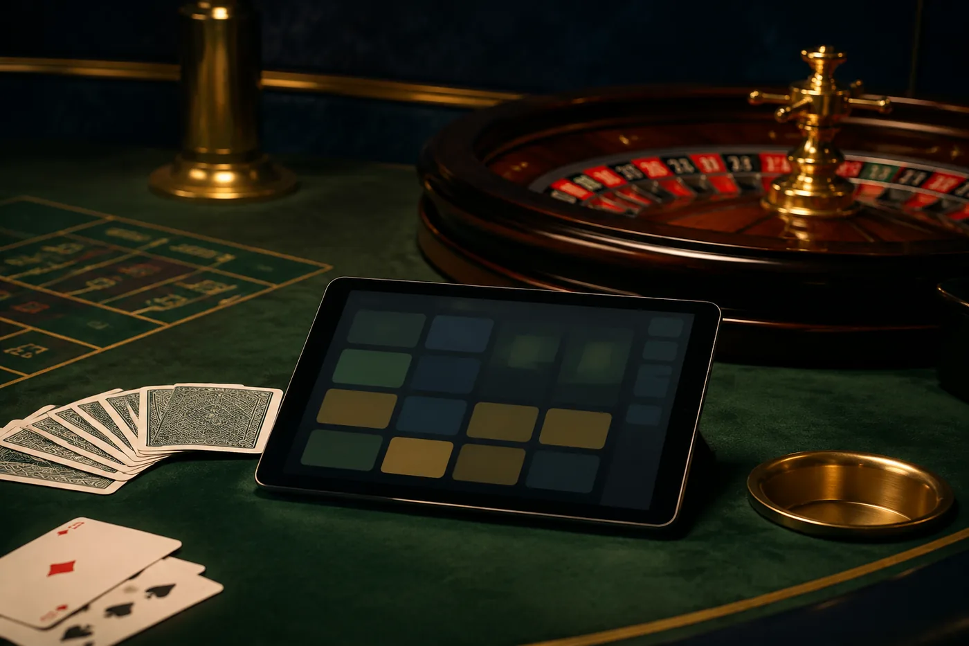 Meja kasino langsung dengan kontrol digital generik